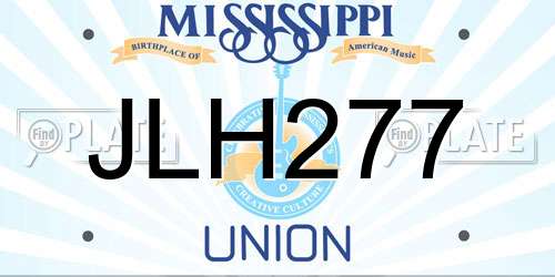 JLH277 Mississippi License Plate