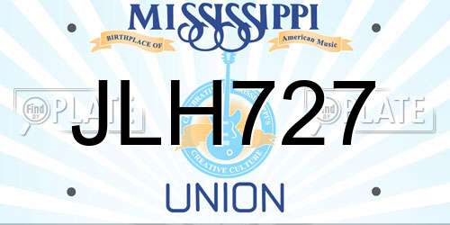 JLH727 Mississippi License Plate