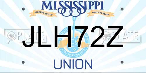 JLH72Z Mississippi License Plate