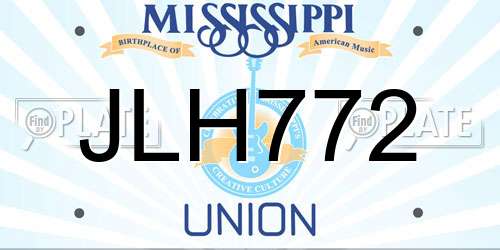 JLH772 Mississippi License Plate
