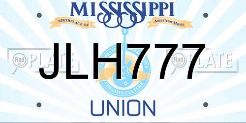 JLH777 Mississippi License Plate