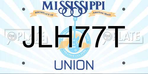 JLH77T Mississippi License Plate
