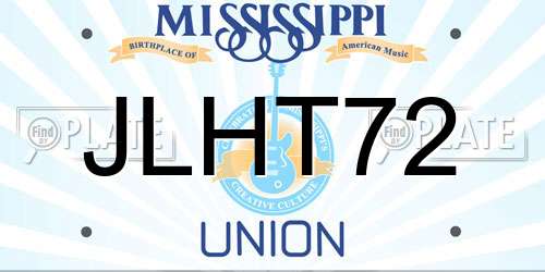 JLHT72 Mississippi License Plate