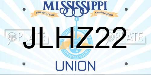 JLHZ22 Mississippi License Plate