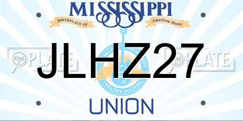 JLHZ27 Mississippi License Plate