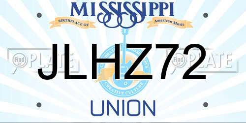 JLHZ72 Mississippi License Plate