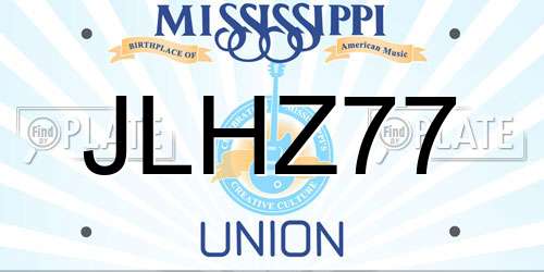 JLHZ77 Mississippi License Plate