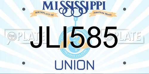 JLI585 Mississippi License Plate