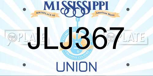 JLJ367 Mississippi License Plate