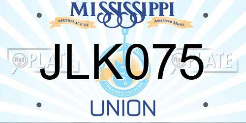 JLK075 Mississippi License Plate