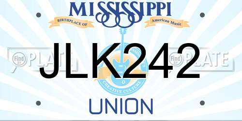 JLK242 Mississippi License Plate