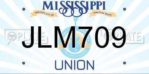 JLM709 Mississippi License Plate