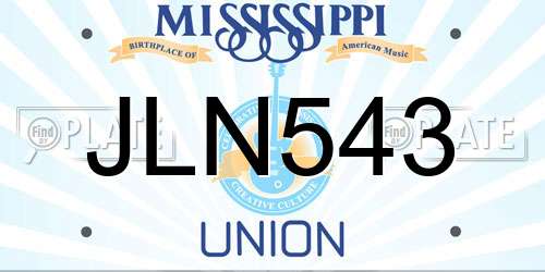 JLN543 Mississippi License Plate
