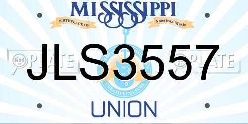 JLS3557 Mississippi License Plate