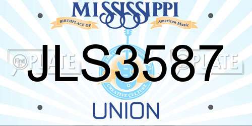 JLS3587 Mississippi License Plate