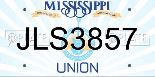 JLS3857 Mississippi License Plate