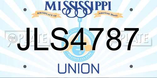 JLS4787 Mississippi License Plate