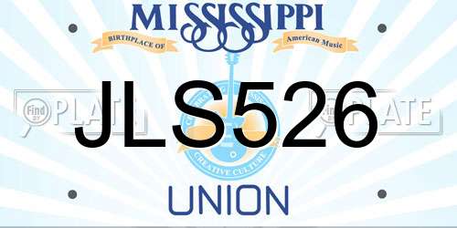 JLS526 Mississippi License Plate