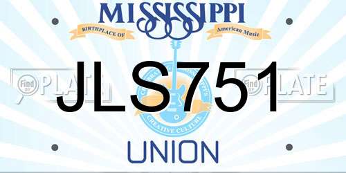 JLS751 Mississippi License Plate