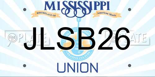 JLSB26 Mississippi License Plate