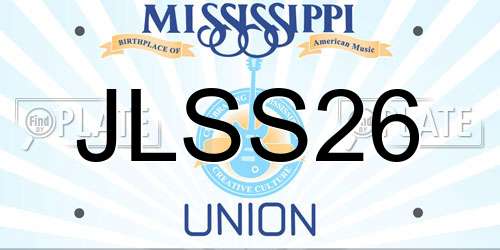 JLSS26 Mississippi License Plate