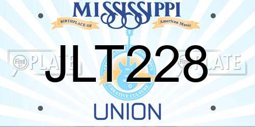 JLT228 Mississippi License Plate