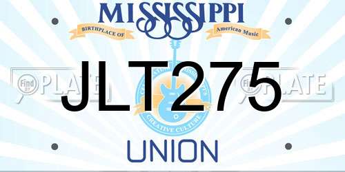 JLT275 Mississippi License Plate