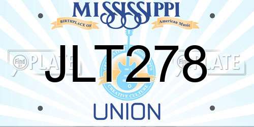JLT278 Mississippi License Plate