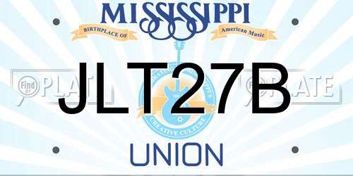 JLT27B Mississippi License Plate