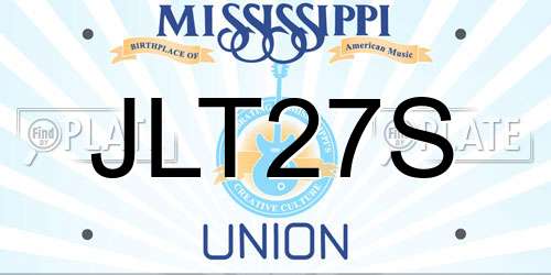 JLT27S Mississippi License Plate