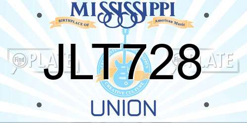 JLT728 Mississippi License Plate