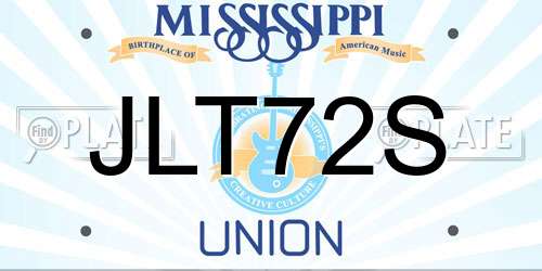 JLT72S Mississippi License Plate