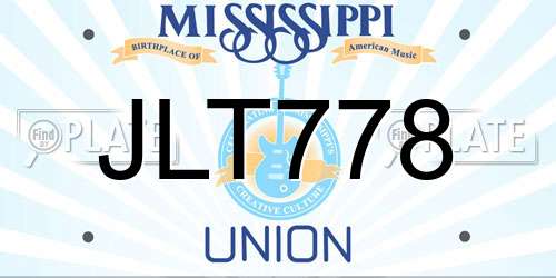 JLT778 Mississippi License Plate