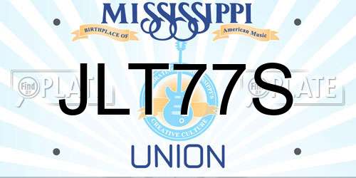 JLT77S Mississippi License Plate