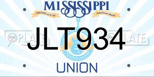 JLT934 Mississippi License Plate