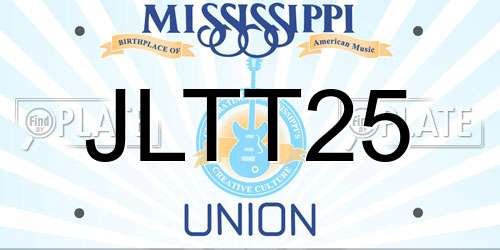 JLTT25 Mississippi License Plate