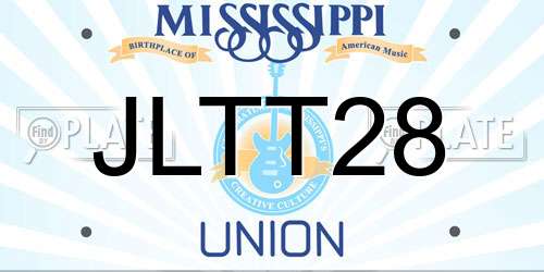 JLTT28 Mississippi License Plate