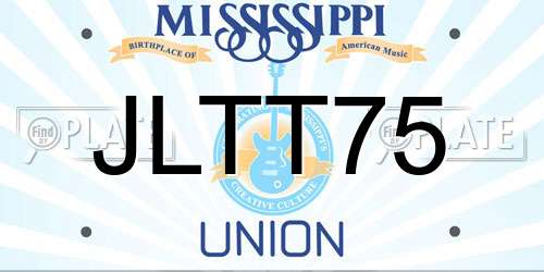 JLTT75 Mississippi License Plate
