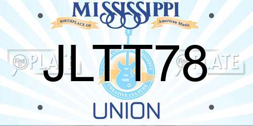 JLTT78 Mississippi License Plate