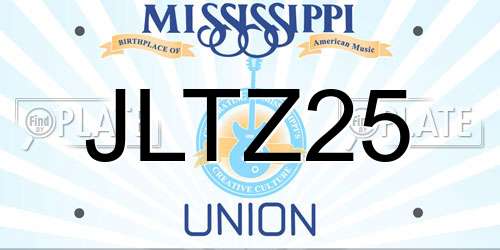 JLTZ25 Mississippi License Plate