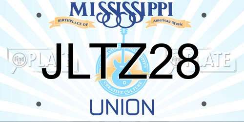 JLTZ28 Mississippi License Plate