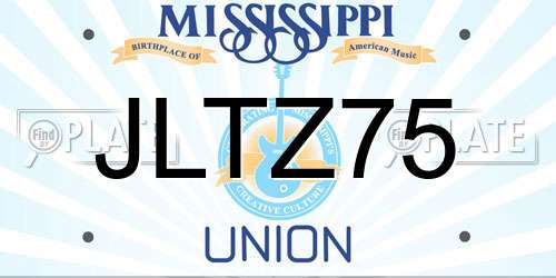 JLTZ75 Mississippi License Plate