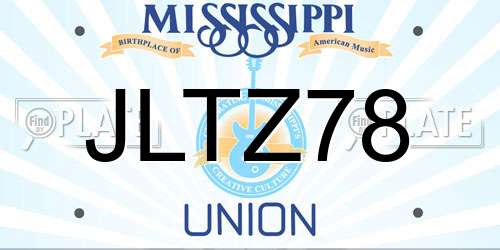 JLTZ78 Mississippi License Plate
