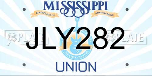 JLY282 Mississippi License Plate