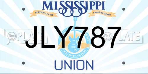 JLY787 Mississippi License Plate