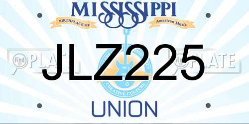 JLZ225 Mississippi License Plate