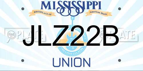 JLZ22B Mississippi License Plate