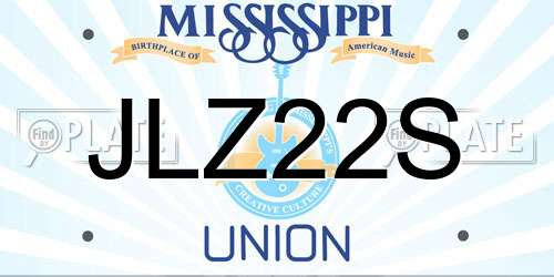 JLZ22S Mississippi License Plate