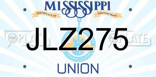JLZ275 Mississippi License Plate