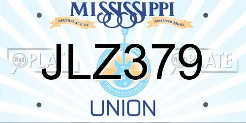 JLZ379 Mississippi License Plate